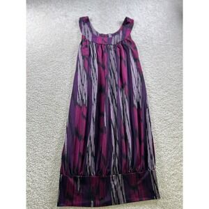 Volume One Women's Dress‎ Purple Pink Size L Sleeveless Printed